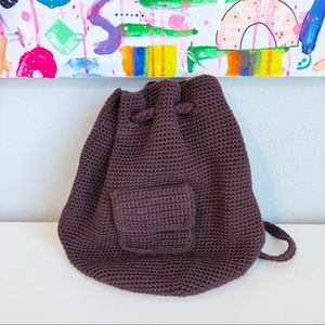 THE SAK CROCHET BURGUNDY SHOULDER BAG/BACKPACK